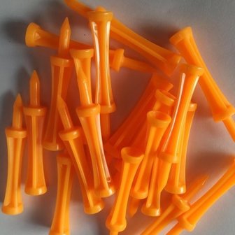 Pure4Golf Plastic Step Tees 69mm oranje