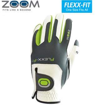 Zoom Tour Cabretta Leren Golfhandschoen, wit/lime