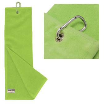 Athlete Tri-fold 100% Cotton Golfhanddoek, lime