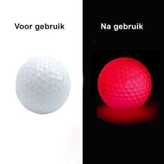 Golfbal na gebruik en voor gebruik