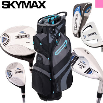 Skymax Complete Golfset met Cartbag Zwart/Blauw Golfdiscounter.nl