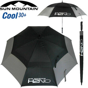 Sun Mountain H2NO Cool30 UV-werende Dubbel Laags Golfparaplu, grijs/zwart