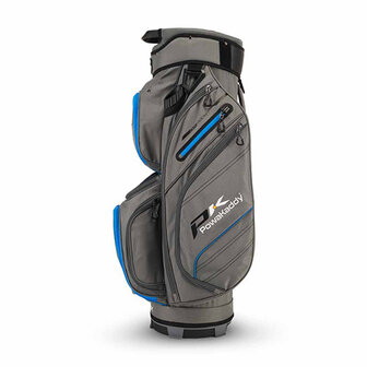 PowaKaddy DLX - Lite Edition Cartbag, grijs/blauw zijkant