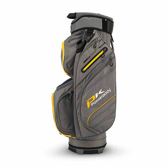 PowaKaddy DLX - Lite Edition Cartbag, grijs/geel zijkant