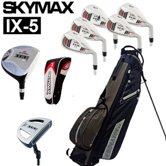 Skymax IX-5 Halve Golfset Heren Graphite met Standbag Zwart