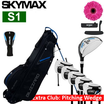 Skymax S1 Halve Golfset Dames Graphite met Standbag Zwart/Blauw