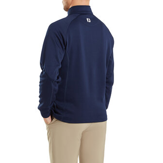 FootJoy Heren Chill-out trui, atletische pasvorm, navy persoon achterkant