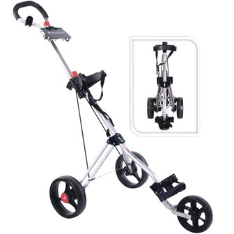 Fastfold Trimaster 3 Wiel Golftrolley, zilver