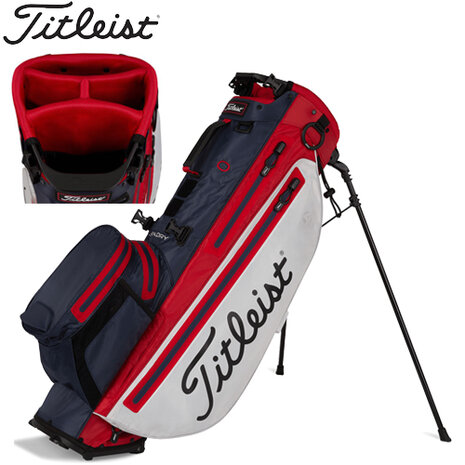 Titleist Players 4 Plus Standbag Golftas, navy/wit/rood - Golfdiscounter.nl