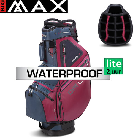 Big Max Dri Lite Sport 2 Cartbag, donkerblauw/bordeaux