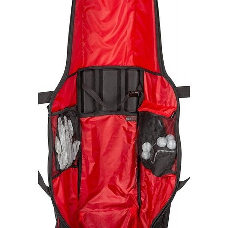 BagBoy T-10 Golfreistas, zwart/rood extra vakken