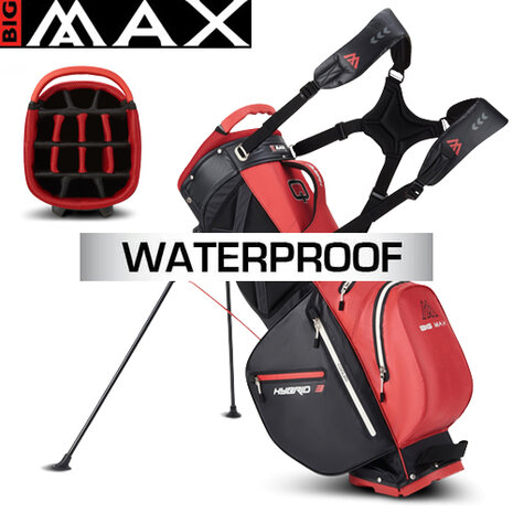 logica Winderig Houden Big Max Aqua Hybrid 3 Standbag Golftas, rood/zwart - Golfdiscounter.nl