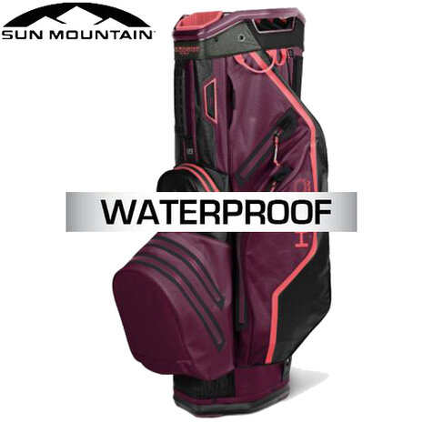 Sun Mountain H2NO Lite Waterproof 14-Vaks Cartbag, paars/zwart