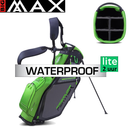 Big Max DriLite Feather Standbag Golftas, zwart/grijs/lime