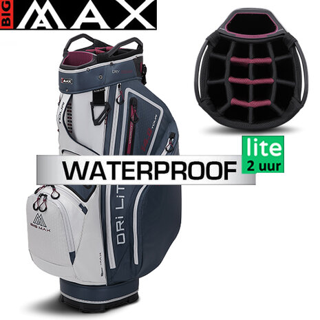 Big Max Dri Lite Tour Cartbag, navy/grijs/bordeaux rood