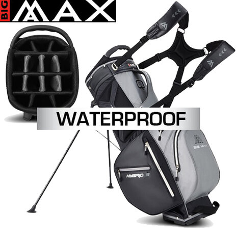 Big Max Aqua Hybrid 3 Standbag Golftas, grijs/zwart