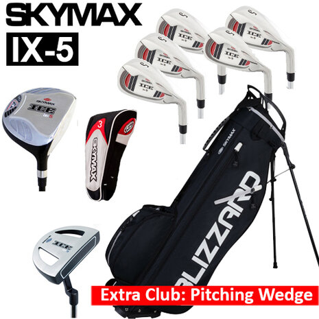 Skymax IX-5 Halve Golfset Heren Graphite met Standbag Zwart