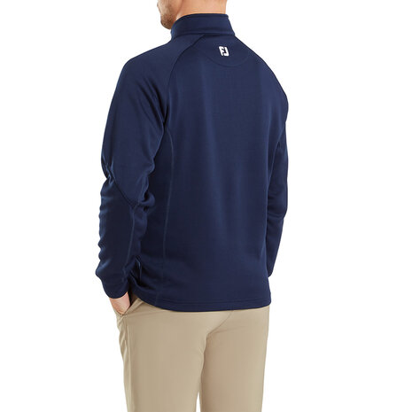 FootJoy Heren Chill-out trui, atletische pasvorm, navy persoon achterkant