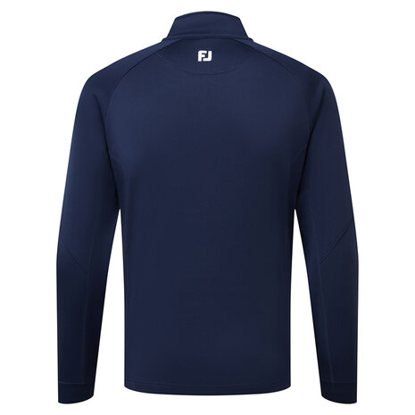 FootJoy Heren Chill-out trui, atletische pasvorm, navy persoon achterkant