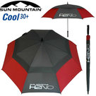 Sun Mountain H2NO Cool30 UV-werende Dubbel Laags Golfparaplu, rood/grijs
