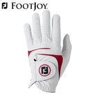 Footjoy Weathersof Golfhandschoen, wit/rood