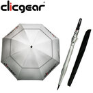 Clicgear Double Canopy Golfparaplu, zilver