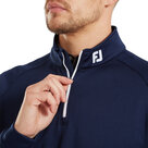 FootJoy Heren Chill-out trui, atletische pasvorm, navy persoon van dichtbij
