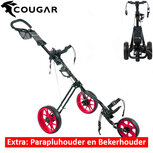 Cougar Trek Golftrolley, zwart/neon rood Cougar Trek Golftrolley, zwart/neon rood
