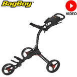 BagBoy Compact 3 Golftrolley, mat zwart/rood BagBoy Compact 3 Golftrolley, mat zwart/rood