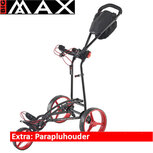 Big Max Autofold X Golftrolley, mat zwart/rood Big Max Autofold X Golftrolley, mat zwart/rood