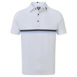 Footjoy Pique Poloshirt 88443, wit/navy/blauw Footjoy Pique Poloshirt 88443, wit/navy/blauw