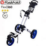 Fastfold Flex 360 Golftrolley, wit/blauw Fastfold Flex 360 Golftrolley, wit/blauw