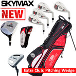Skymax IX-5 XL Halve Golfset Heren Staal met Standbag Zwart/Rood Skymax IX-5 XL Halve Golfset Heren Staal met Standbag Zwart/Rood