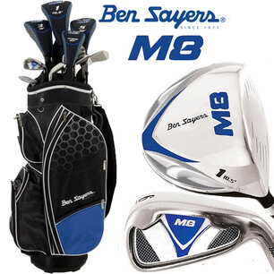 TIJDELIJKE AANBIEDING! Ben Sayers M8 Complete Golfset Heren Staal met Cartbag Zwart/Blauw