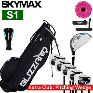 EXTRA LAGE PRIJS! Skymax S1 Halve Golfset Dames Graphite met Standbag Zwart