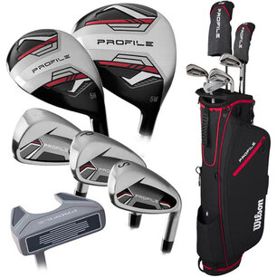 Wilson Profile Halve Golfset Heren Graphite met Standbag Zwart/Rood